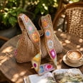 thumbnail image 5 of Crochet Tote Bag for Women, Floral Knit Purse, Boho Spring Summer Beach Handbag for Travel and Daily Use, 5 of 5