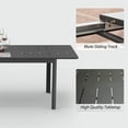 thumbnail image 3 of Patio Dining Expandable Table, Metal Aluminum Outdoor Table for 6-8 Person Rectangular Table for Porch Lawn Garden Bistro(1 Table) 11371, 3 of 6