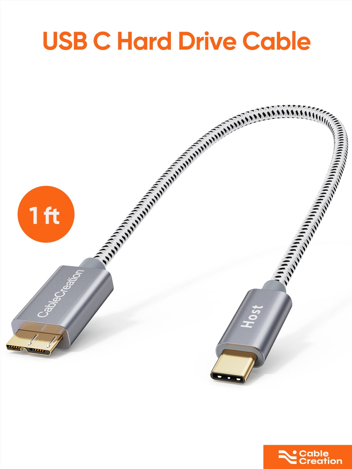 CLEARANCE under 10 1ft Short USB 3.1 C to Micro B Cable,10Gbps Type C to Hard Drive Cable Compatible with PC,Laptop, SSD Walmart.com
