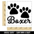 thumbnail image 2 of Boxer Dog Paw Prints Fun Text Square Rubber Stamp Stamping Scrapbooking Crafting - Small 1.25in, 2 of 7