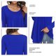 thumbnail image 3 of Top De Mujer, Blusa De Manga Larga Con Volantes De Color Puro De Poliéster Elástico Para Mujer, Cuello Redondo Para El Trabajo ANGGREK No, 3 of 5