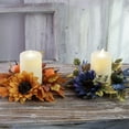 thumbnail image 6 of 9.84 Inch Thanksgiving Candle Ring Wreath, Artificial Fall Wreath with Maple Leaves Sunflower Pumpkin for Autumn Harvest Festival Farmhouse Halloween Table Centerpiece Decor,, 6 of 8