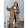 thumbnail image 2 of Nuevas chaquetas de invierno para mujer 2024, abrigos largos de plumón de pato blanco, abrigos de moda con capucha hasta la rodilla, abrigos holgados e informales cálidos, 2 of 5