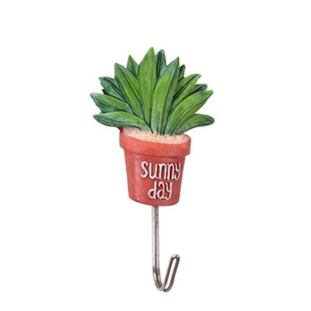 Cactus artificial Decorativo Gancho de pared Colgador Abrigo Towel Bolsos Bolsos Cocina Cuarto de baño Decoración del hogar