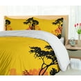 thumbnail image 5 of Ambesonne Yellow Black Duvet Cover Set, Woodland at Sunset, 2-Calking, Yellow Black, 5 of 7
