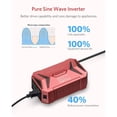 thumbnail image 2 of BESTEK 300W Car Power Inverter DC 12V To 110V AC Pure Sine Wave Dual USB Fast Charge Safety Certification, Red, 2 of 6