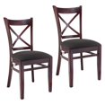 thumbnail image 1 of Cross Back Side Chair in Dark Mahogany (Set of 2), 1 of 1