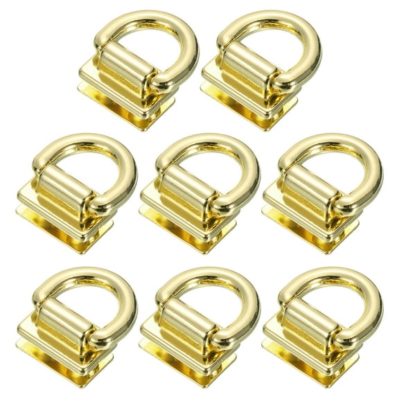 Metal Bag Connector with D Ring, 8Pack 18mm Purse Bridge Hanger Buckle with Screws (Gold Tone)