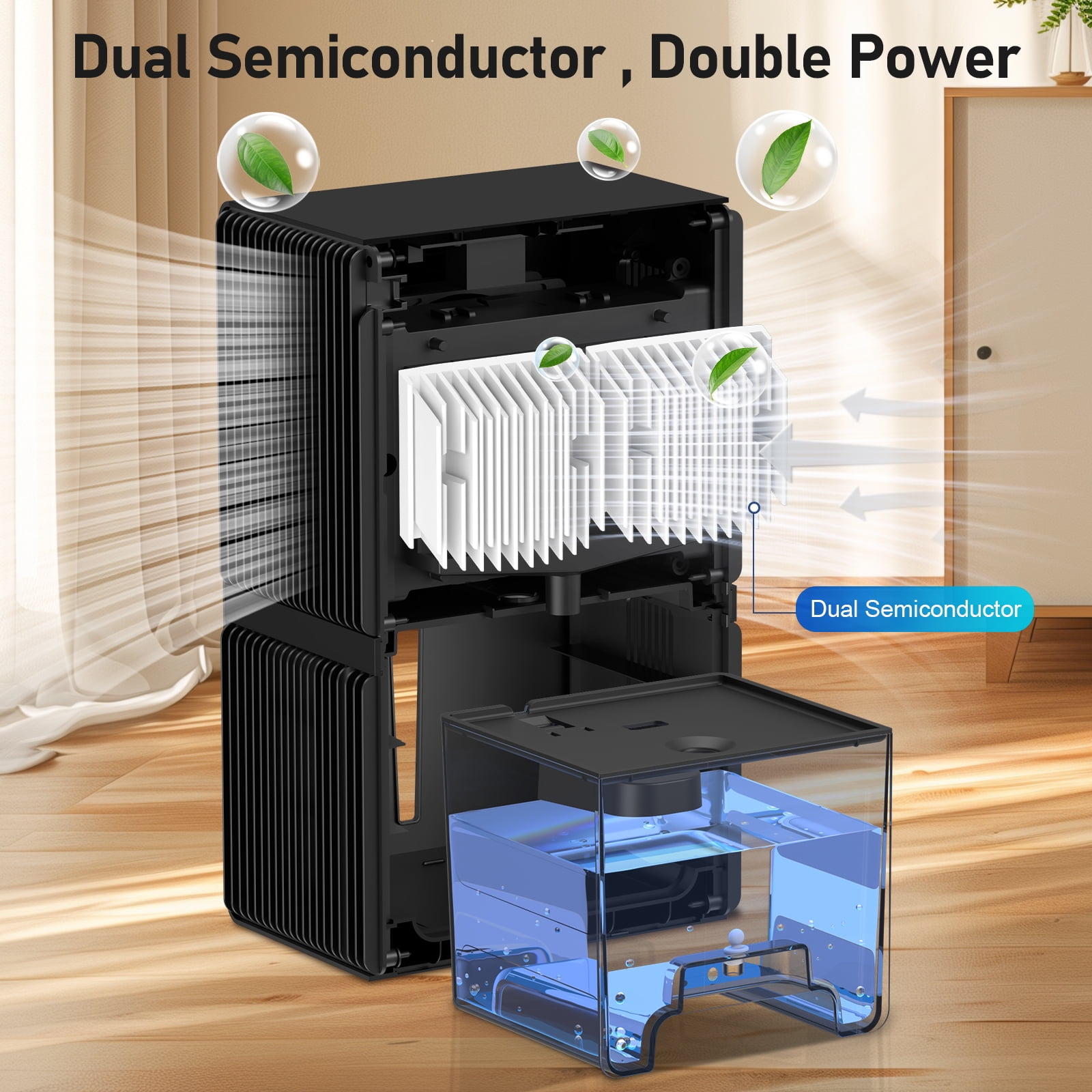 EGEH Dehumidifiers for Home, 85 OZ Dehumidifier for Room with Auto Shut Off, Sleep Mode (800 sq. ft) Black