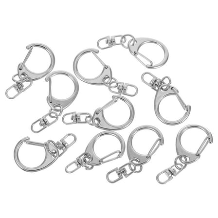 PBPBOX 10Pcs Heavy Duty Swivel Snap Hooks Lobster Clasp Silver Smooth Rotation For Bag Accessories