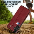 thumbnail image 5 of Dteck for Samsung Galaxy A13 5G Slim Case, Shockproof Premium PU Leather Soft TPU Business Cover with Wrist Strap Kickstand Flip Stand Protection Case, red, 5 of 7