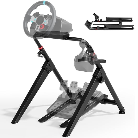 ARES WING Foldable Sim Racing Wheel Stand, Universal Racing Simulator Cockpit for PS5 PS4 Xbox PC, Adjustable Formula & GT Wheel Stand Compatible with Fanatec Thrustmaster Logitech Moza