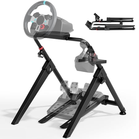 ARES WING Foldable Sim Racing Wheel Stand, Universal Racing Simulator Cockpit for PS5 PS4 Xbox PC, Adjustable Formula & GT Wheel Stand Compatible with Fanatec Thrustmaster Logitech Moza
