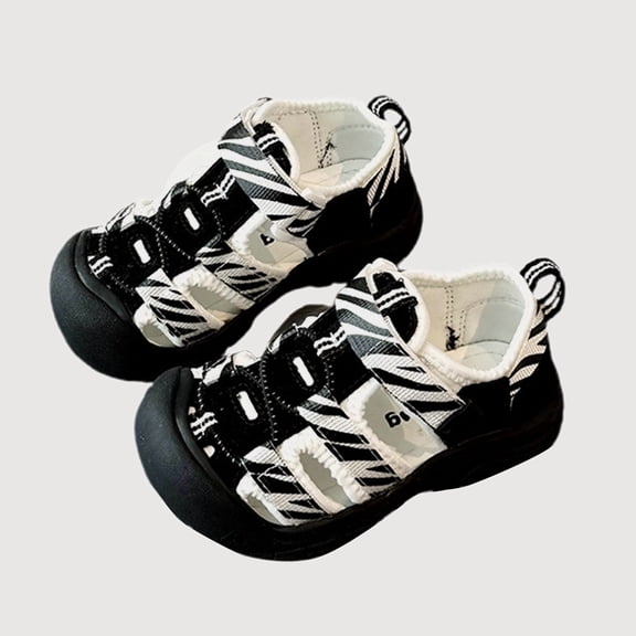 Gyujnb Toddler Boys Closed Toe Sport Sandals Adjustable Strap Safe Grip Casual Outdoor Hiking Shoes (Toddler, Little Boys),5-5.5 Years