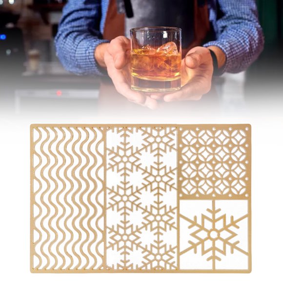 Copper Ice Stamp Tray,DIY Ice Cube Stamp Plate Bartender Accessories for Cocktails Whiskey Bourbon Lovers