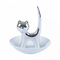 LAMIRO Cat Ring Holder Ring Dish Holder for Jewelry Engagement Wedding Trinket Trays Engagement Ring Holder