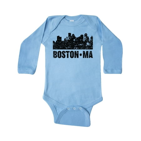 

Inktastic Boston Massachusetts City Skyline with Grunge Gift Baby Boy or Baby Girl Long Sleeve Bodysuit