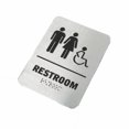 thumbnail image 1 of Letrero de baño de acero inoxidable con braille masculino, 1 of 1