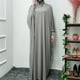 Ramadan Musulman une Pièce Robe de Prière Vêtement Femmes à Capuche Plein Abaya L0G1 – image 2 sur 9
