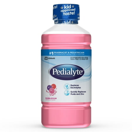Pedialyte Electrolyte Solution, Electrolyte Drink, Bubble Gum, Liquid, 35 fl oz