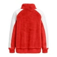 thumbnail image 6 of UTSJKR Fleece Quarter Zip Pullover Women Oversized Colorblock Cute Christmas Sweatshirt Comfy Sherpa Mock Neck Sweatshirts Red XXXL, 6 of 6