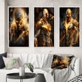 thumbnail image 1 of Designart "Fierce Superhero Valor Unleashed" Superheros Framed Wall Art Set Of 3 - Yellow Superheros Frame Canvas Set For Living Room Decor, 1 of 6