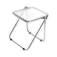 thumbnail image 4 of Mesa plegable con bandeja, mesa plegable pequeña, ahorra espacio, mesa auxiliar multifuncional pequeña para oficina, apartamento, hogar, dormitorio Transparente, 4 of 8