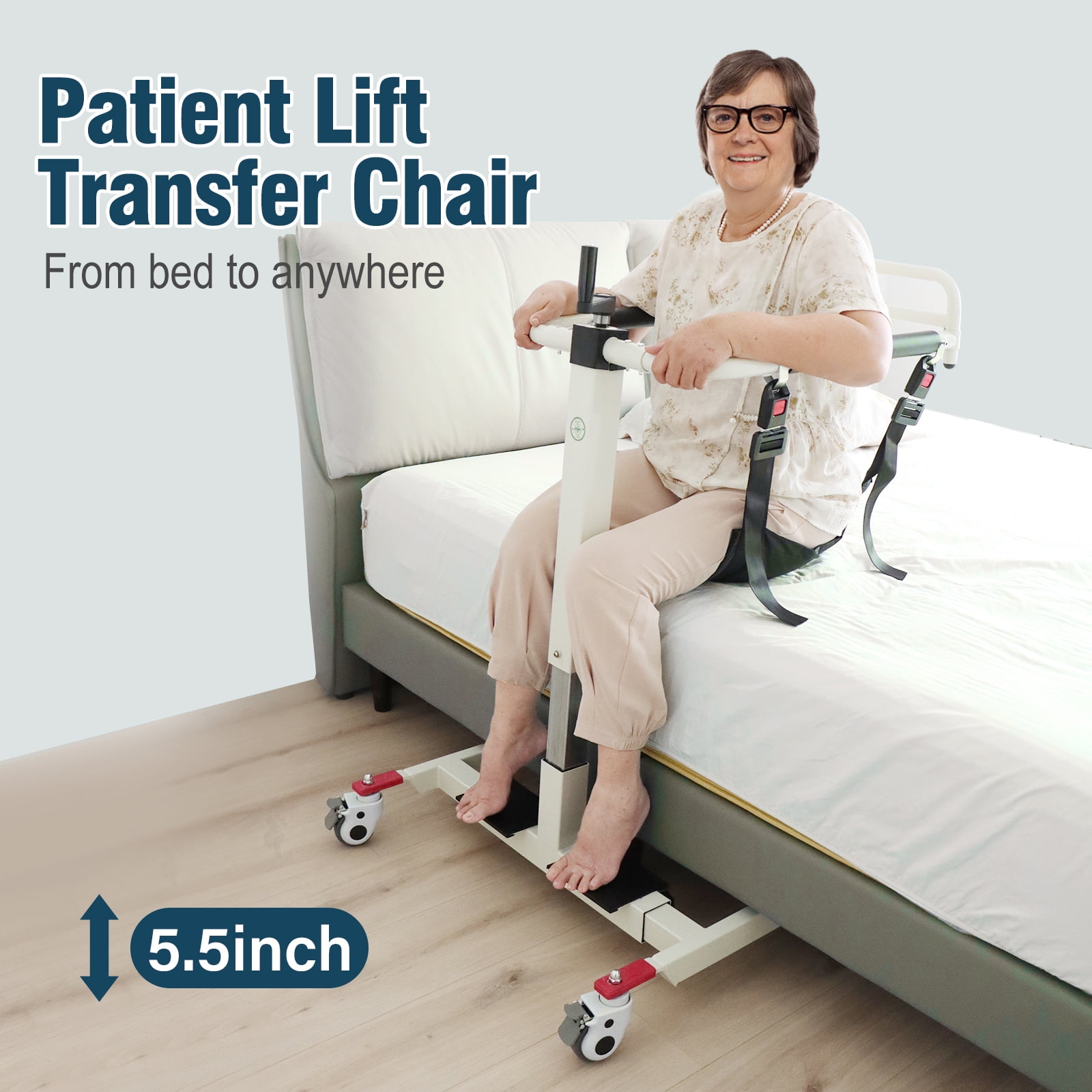 Patient Lift Transfer Chair, Wheelchair to Car Transfer Devices, Shower Chair Lift Aids for Elderly Chair Lift Assist Devices for Seniors - No Electric Lightweight Foldable for Home
