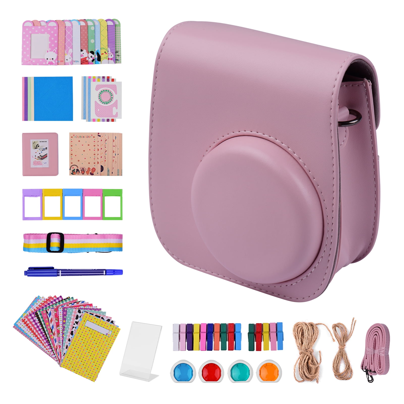 uld uhøjtidelig blur 12-in-1 Instant Camera Accessories Bundle Kit Compatible with Fujifilm  Instax Mini 11 Including Camera Bag/Camera Strap/Photo Album/Photo  Clips/Photo Frame/Hanging String/Stickers/Pen/Filter - Walmart.com