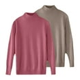 thumbnail image 4 of Duoif Womens Sweaters, Women's 2Pc Autumn & Winter Set - Soft Round Neck Pullover Fall Sweaters for Women Pink M, 4 of 4