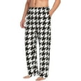 thumbnail image 2 of Balery Men'S Houndstooth Black And White Pants,Sleepwear Pants,Pajama Pants,Pj Bottoms Drawstring And Pockets-Small, 2 of 9