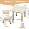 thumbnail image 3 of EDTara Kids Table and Chair Set for Ages 2-10, Height Adjustable Toddler Table and 2 Chairs Set with Graffiti Desktop & Non-Slip Legs, Easy to Wipe, for Kids Room, Classroom, 3 of 9