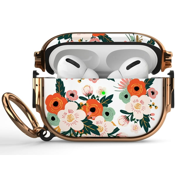 Maxjoy Funda Para Airpods Pro 2.ª Generación/1.ª Generación Con Candado Flower Airpod Pro 2 Funda Para Mujeres Y Hombres Con Llavero Funda Protectora Dura Para Ipods Pro Para Airpods Pro (2022/2019) F