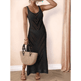 thumbnail image 5 of Women'S Crochet Coverups Sleeveless Beachwear Dresses Side Slit Maxi Beachwear Black One Size, 5 of 7