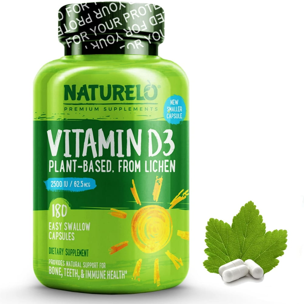 Vitamin D, from WildHarvested Lichen, 2500 IU 180 Capsules Walmart