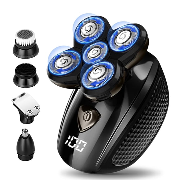 Afeitadora para cabeza calva TIKLEAN 5 en 1 resistente al agua USB
