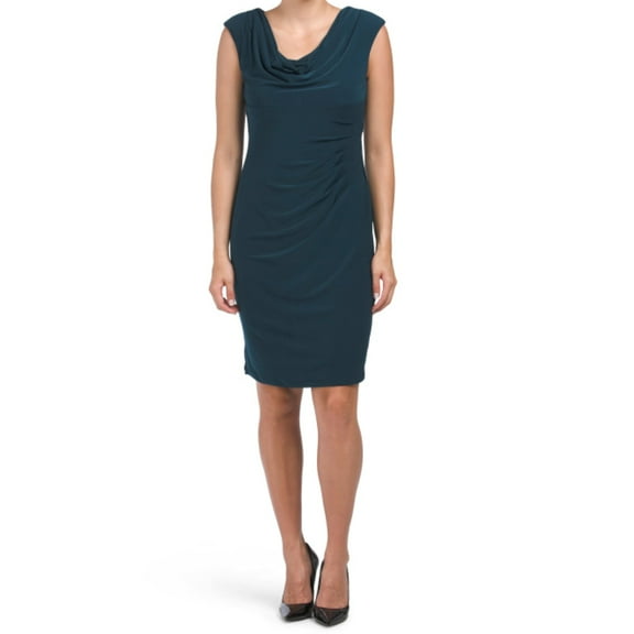 Anne Klein Women's Valerie Classic Cowl Neck Mini Dress-Blue / 10
