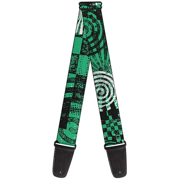 Buckle-Down Guitar Strap, Grunge Chaos Green, 2 Inches Wide
