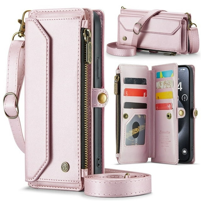 EGNMCR Phone Case The Utility Model Is Suitable For The 15 Mobile Phone Case With A Multi-function Flip-top Zipper Wallet Mobile Phone Case mobile phone shell