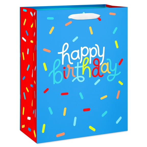American Greetings 13" Large Blue Birthday Gift Bag, Confetti (1-Count)