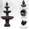 thumbnail image 4 of 58.3" 3-Tier Electric Outdoor Freestanding Water Fountain - Classic Leaf Design, Brown Resin with Pump, 4 of 11
