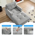 thumbnail image 5 of MUZZ Chaise Lounge Chair Indoor, Modern Linen Fabric Lounge Chair and Sleeper Sofa for Living Room, Bedroom, Light Grey, 5 of 7