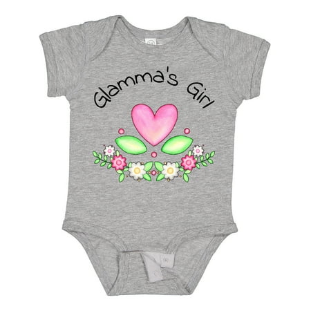 

Inktastic Glamma s Girl- Heart Flowers Gift Baby Girl Bodysuit