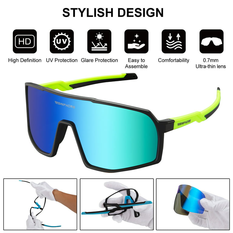 DSstyles Sports Sunglasses, Polarized Cycling Glasses, For Men And Women,  With 4 Interchangeable Lenses, For Cycling Running Fishing Golf Driving  Sunglasses 