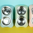thumbnail image 3 of Dog bowl cat bowl integrated drinking cat food bowl dog bowl cat bowl stainless steel pet feeding BLUE-L, 3 of 5