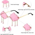 thumbnail image 5 of FEISEDY Retro Dripping Cloud Shaped Tassel Sunglasses Rimless Women Funny Party Disco Eyewear B2834, 5 of 16