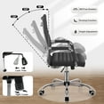 thumbnail image 3 of Lacoo Mid-Back Faux Leather Office Desk Chair Executive Conference Task Chair with Arms, Black, 3 of 10