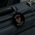 thumbnail image 5 of Robots Are Metal Rock Funny Humor Round Leather Luggage Card Suitcase Carry-On ID Tag, 5 of 8