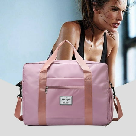 

Fjofpr Sports & Travel Duffle Bag - Foldable Weekenders Bag For Traveling Women & Men - 35L Overnight Lightweight Waterproof Duffel Bags With Shoe Pocket Clothing & C