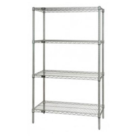 Stainless Steel Wire Shelving 4 Shelf Unit - 30 x 42 x 86 in.